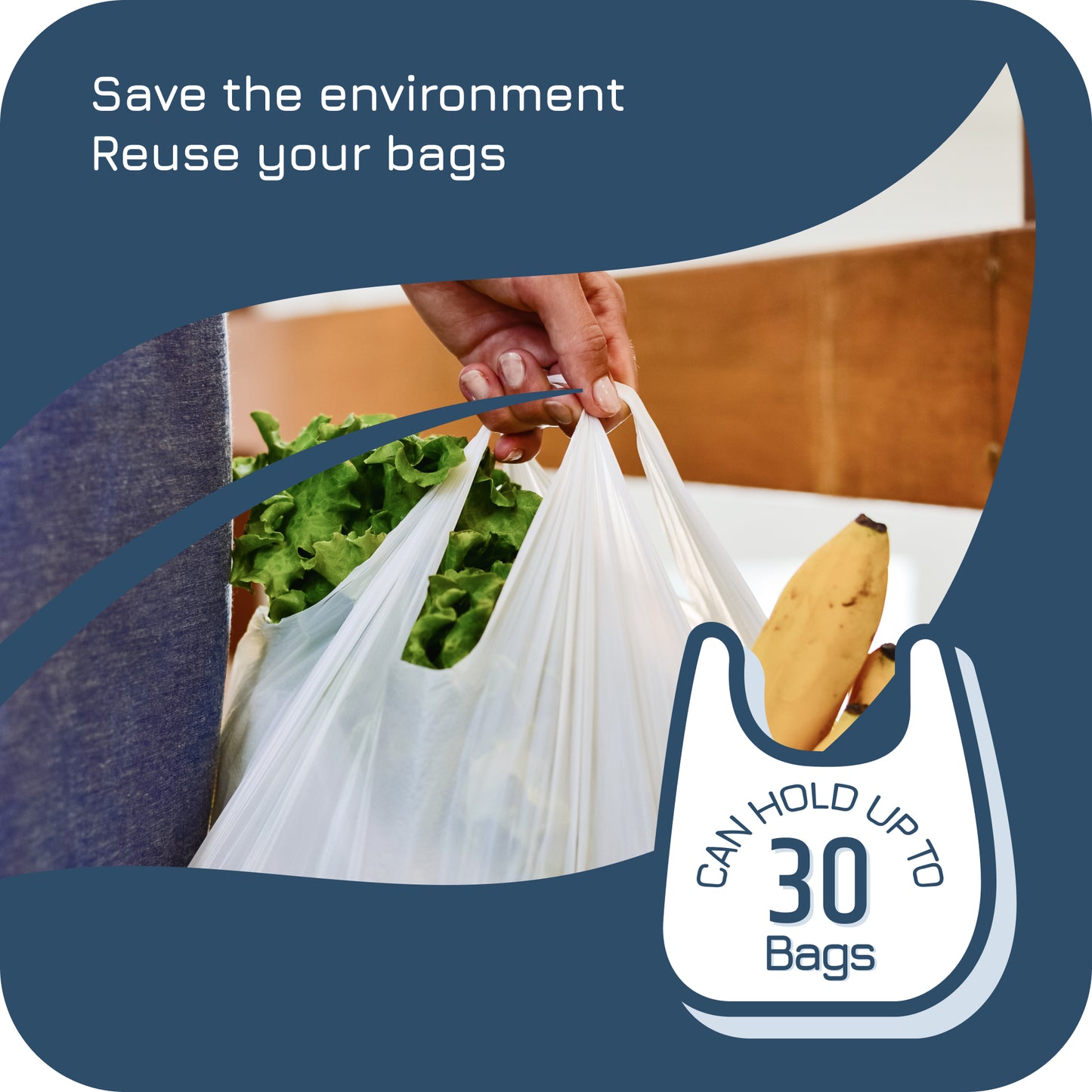 Bamboo Wall-Mounted Plastic Bag Saver – Durable Organizer for Grocery Bags