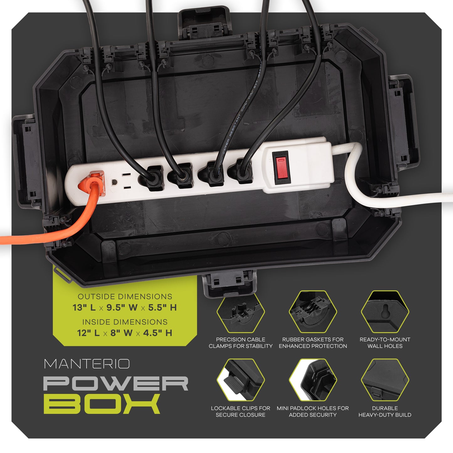 Power Box – IP55 Weatherproof Cord Connection Box